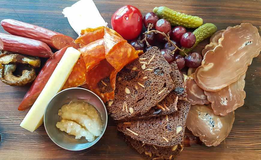 Charcuterie plate at the Josie Hotel