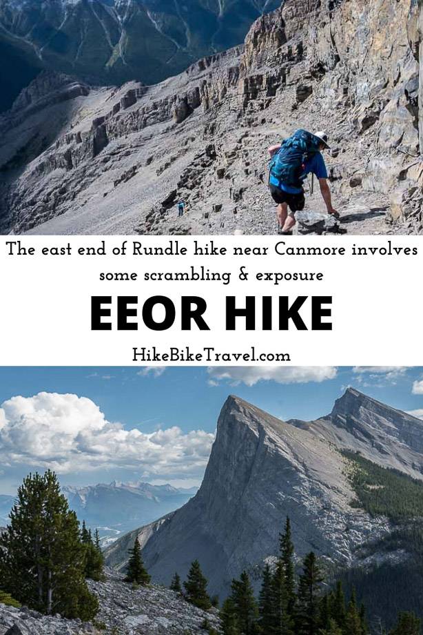 The east end of Rundle hike (EEOR) near Canmore involves some scrambling & exposure