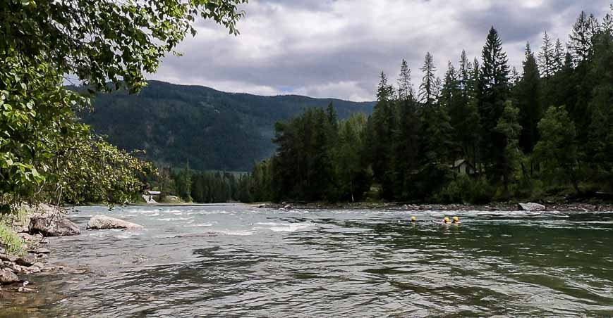 Great fun floating the rapids on the Lower Slocan river