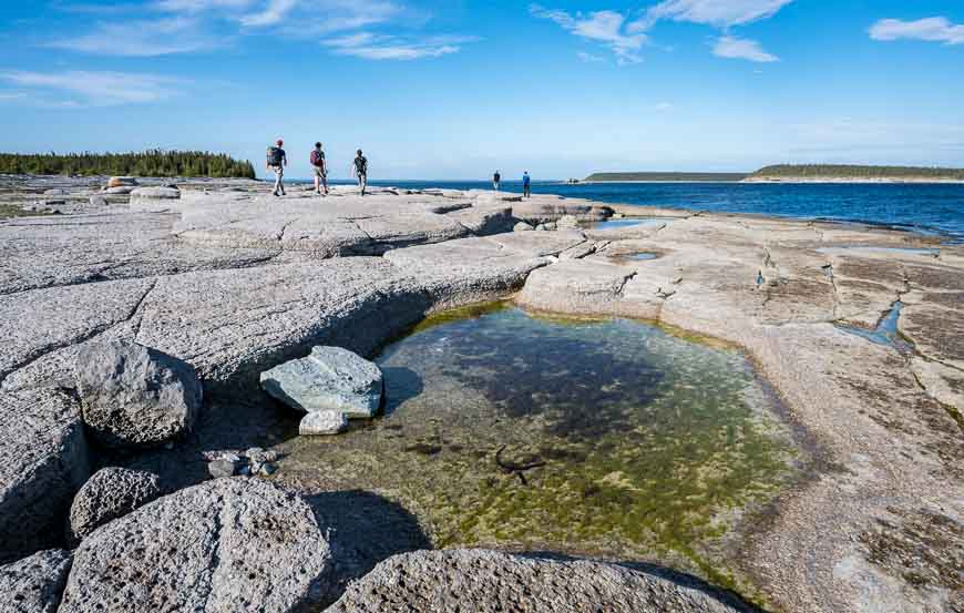 Superb hiking on Quarry Island beside the ocean in Mingan Archipelago National Park