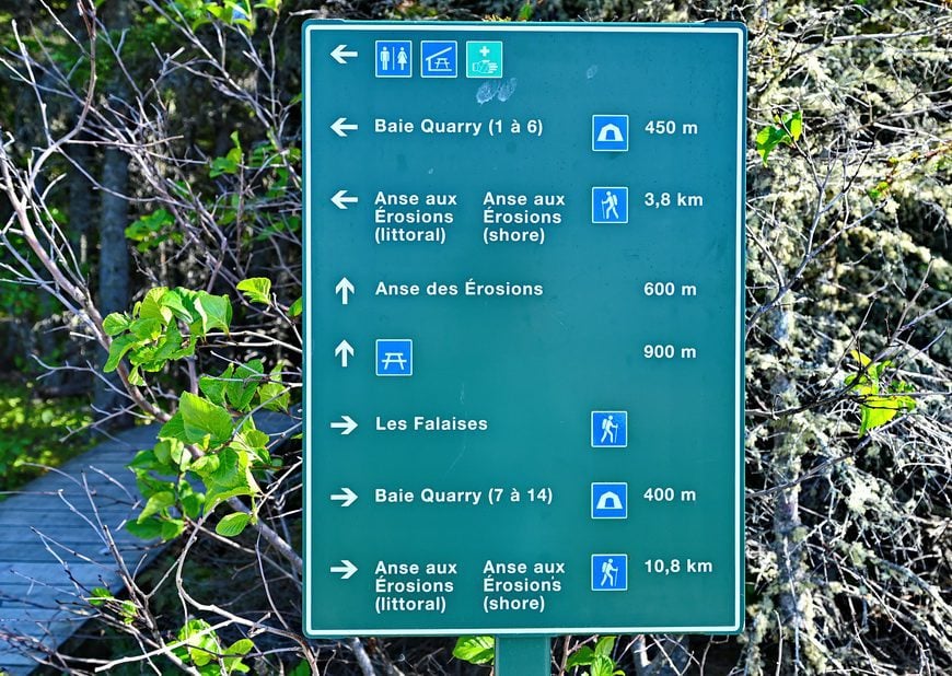 Good signage for the hiking trails on Quarry Island