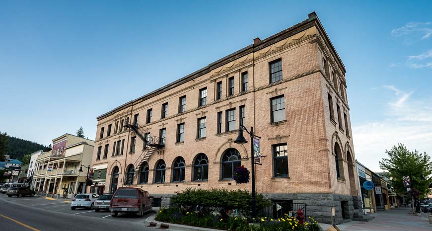 Handsome buildings on the main street in Rossland BC