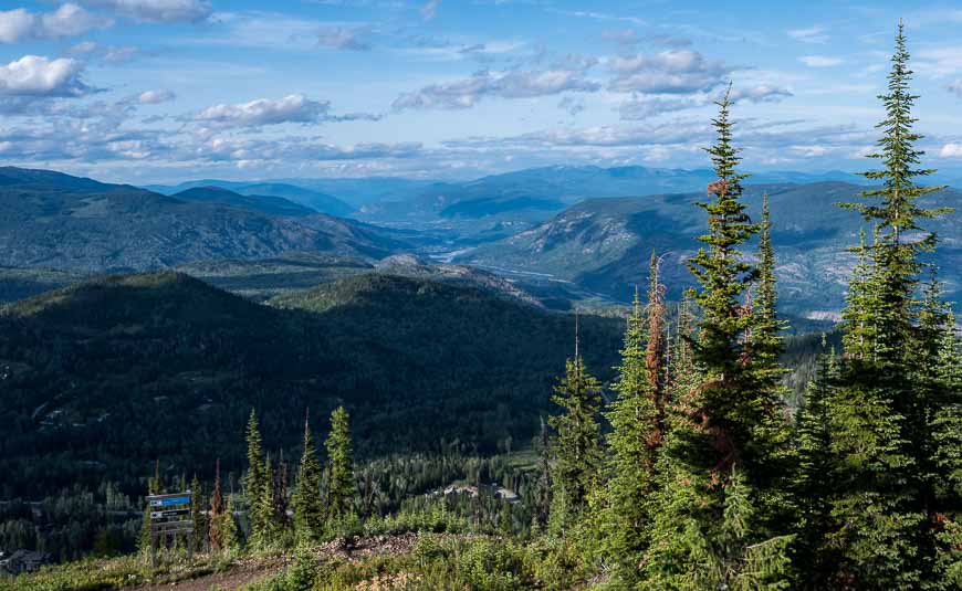 View from the summit of one of the ski hills in Rossland BC