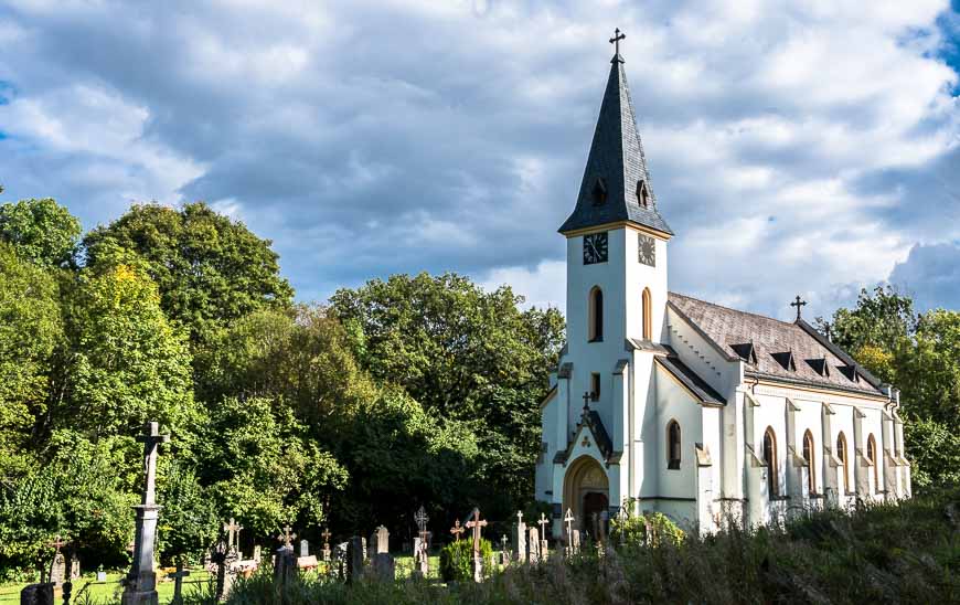 Church and cemetery in the defunct village of Zadní Zvonková, South Bohemian region
