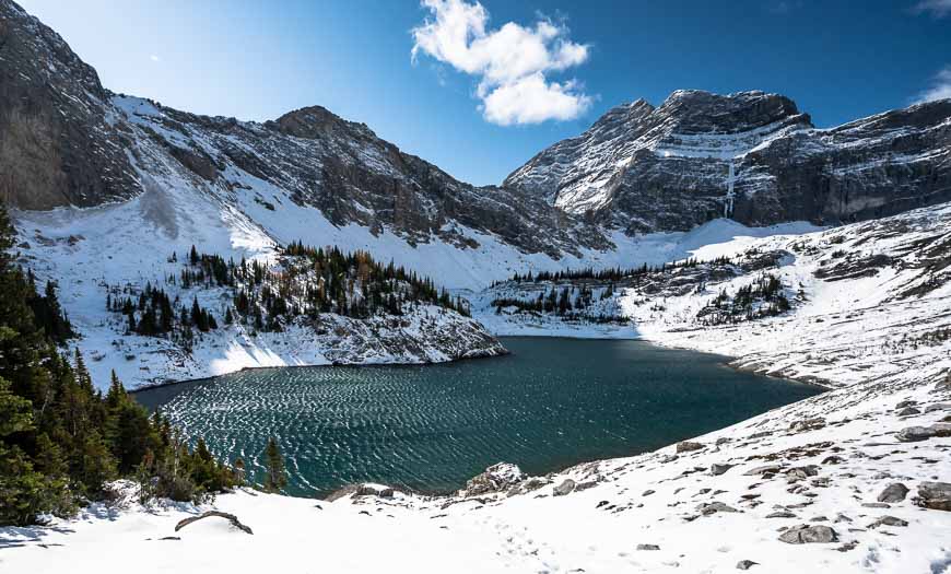 Galatea Lakes in late September after a snowfall