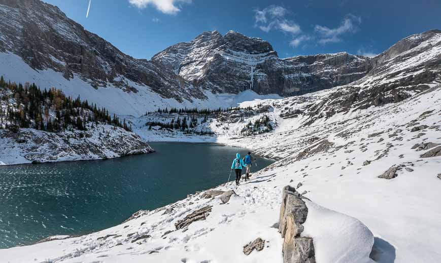 Hiking towards the second of the Galatea Lakes