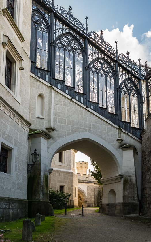 Beautiful glass and wrought iron at the Hluboka Castle 