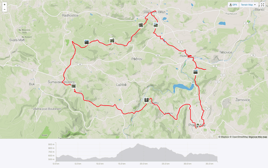 Map of our cycling route