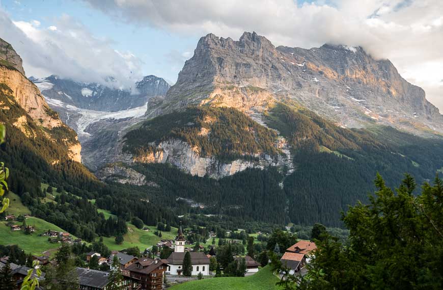 View of the Eiger from Hotel Kirchbuhl in Grindelwald