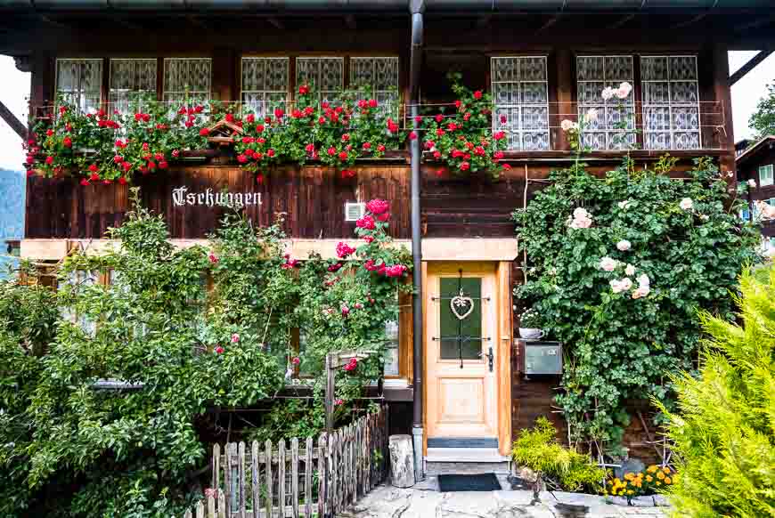 Flower bedecked Swiss home