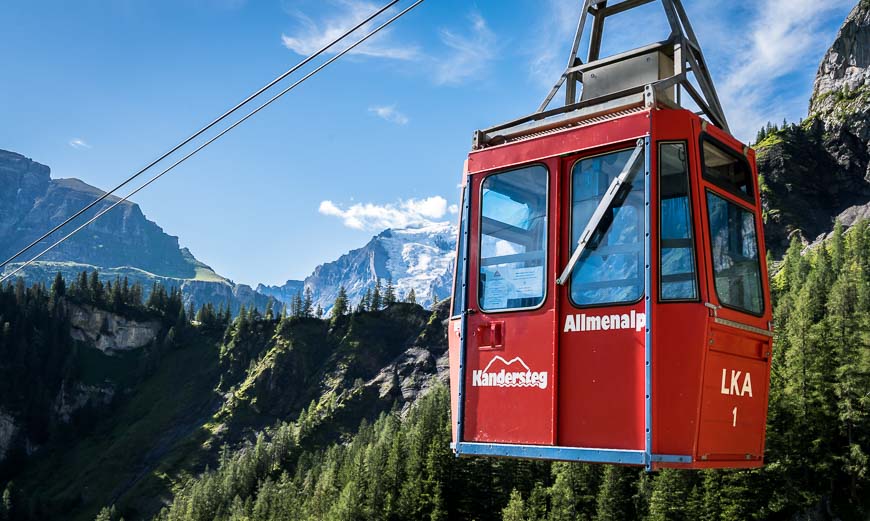 Cable car shortened the vertical for the day on the fifth stage of the hike