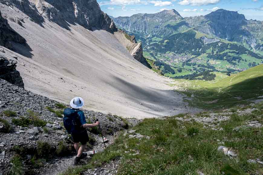 It's an incredibly steep descent off of Bunderchrinde