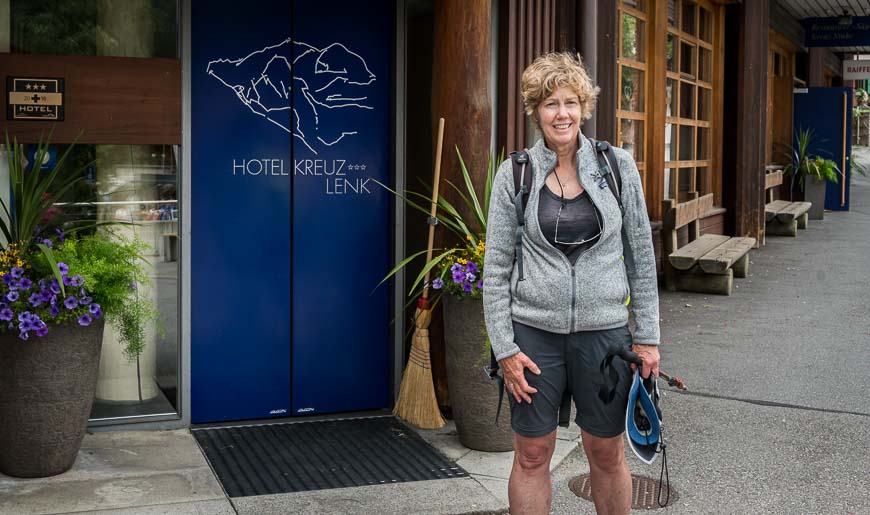 Me after finishing our 6 day hike on the Via Alpina in Switzerland in Lenk