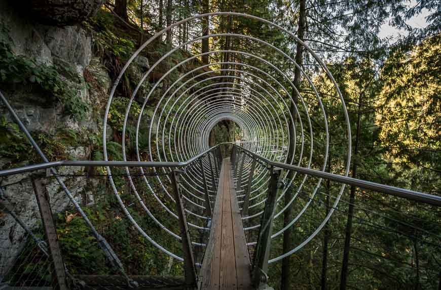 Another view of the narrow Cliffwalk - one of the things to do in North Vancouver