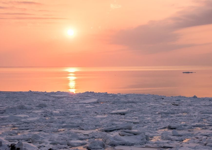 Drift ice off of the Shiretoko Peninsula