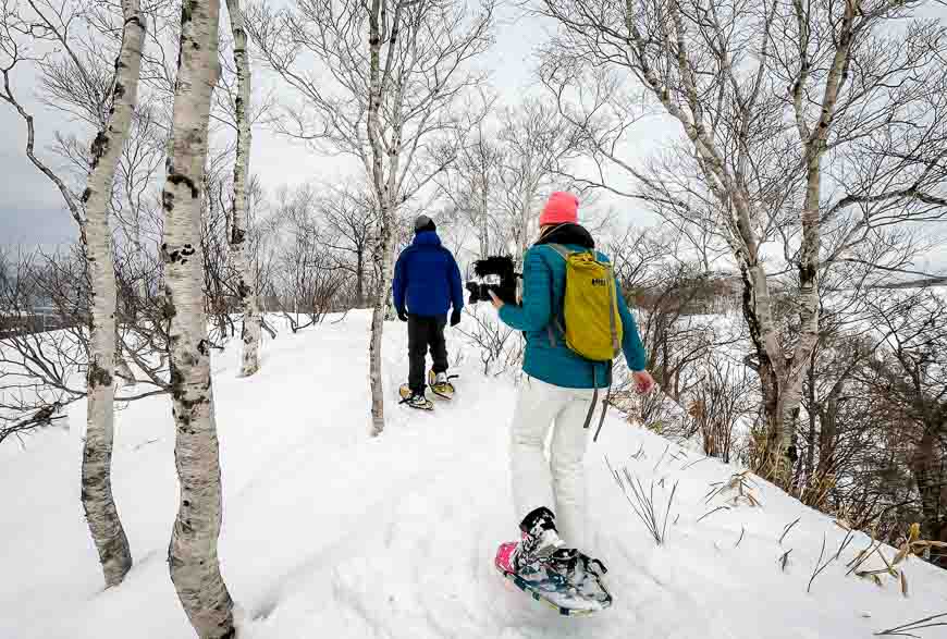 Fabulous snowshoeing at Lake Mashu - one of the things to do in Hokkaido in winter