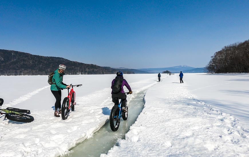 Biking on Lake Akan