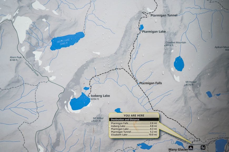 Map of the Iceberg Lake trail