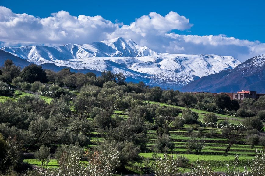 The road to the High Atlas takes you from summer to winter