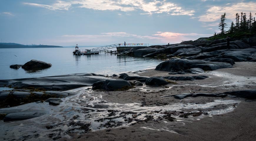 A stop at Grand Basque Island on the whale watching tour