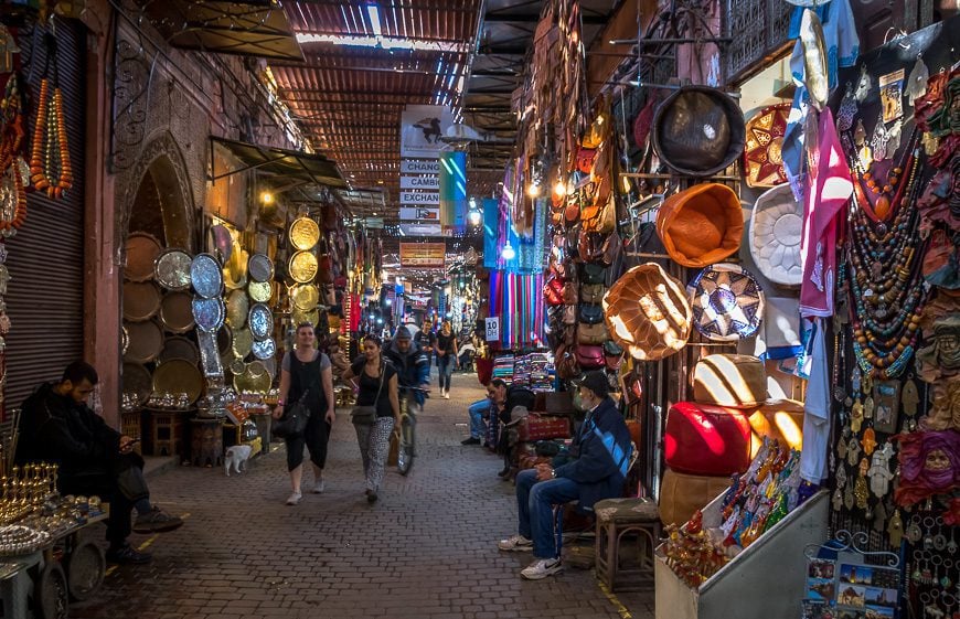 The souk in Marrakech - one of the places to visit in Morocco 