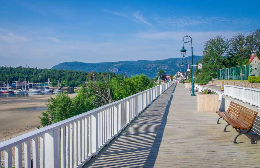 Boardwalk at Tadoussac beside the river