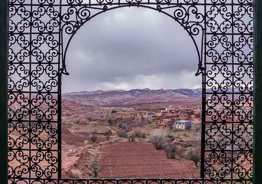 Looking out from the upper floor of the kasbah in Telouet