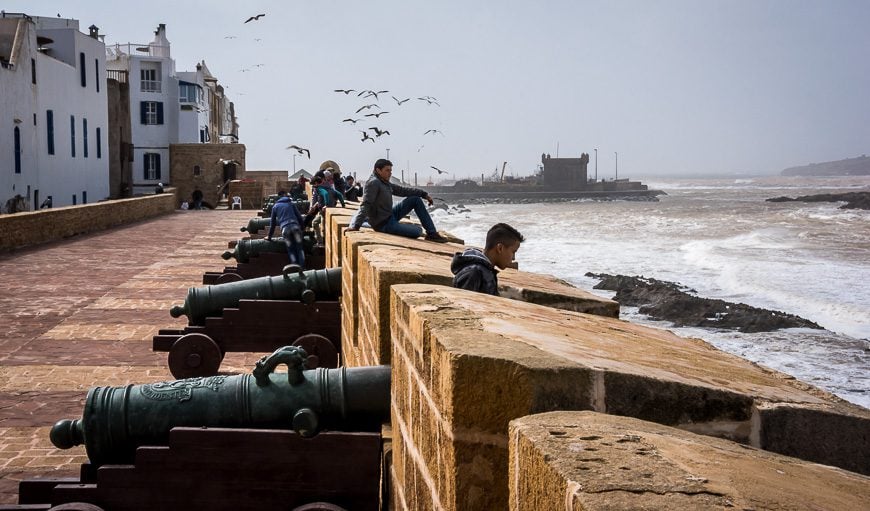 Walk the Ramparts and admire the pounding surf in Essaouira