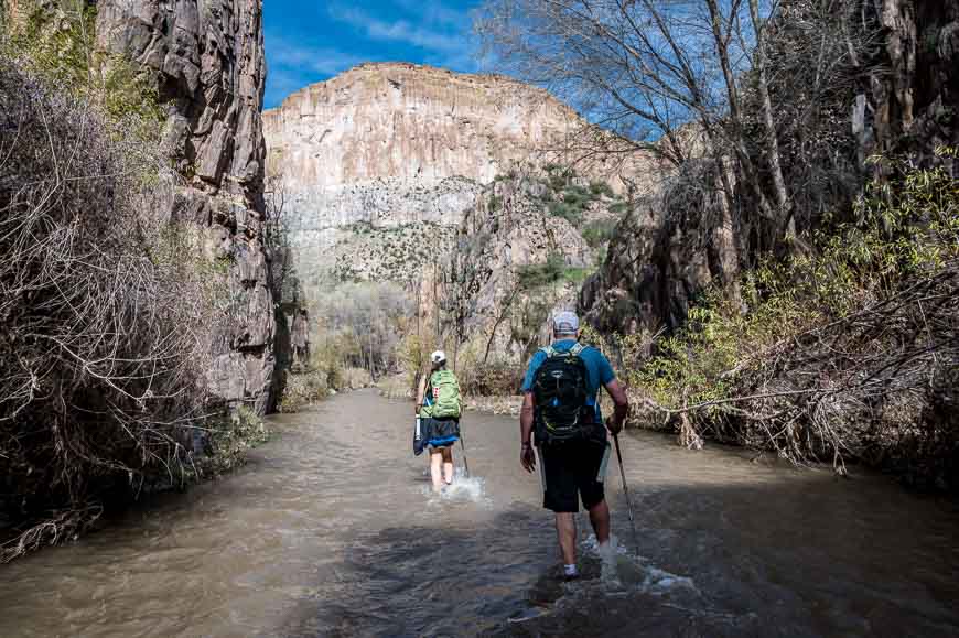 The hike was not quite knee deep on the day we did it