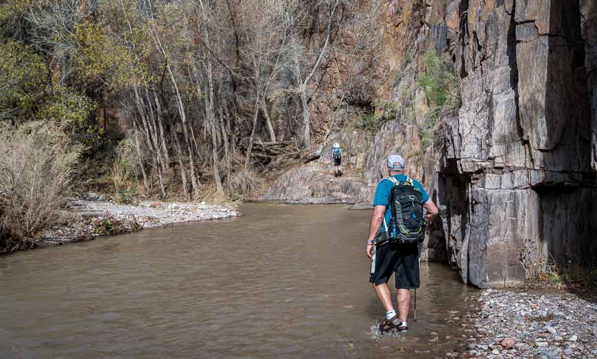 A pole comes in handy on the hike