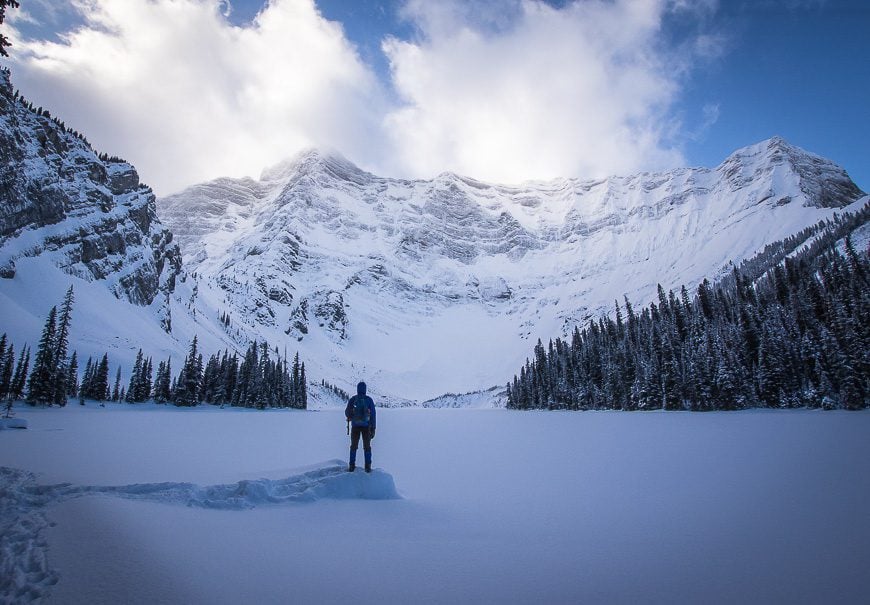 Rawson Lake covered in snow