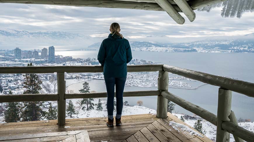 The view from Lower Crown Lookout in Knox Mountain Park