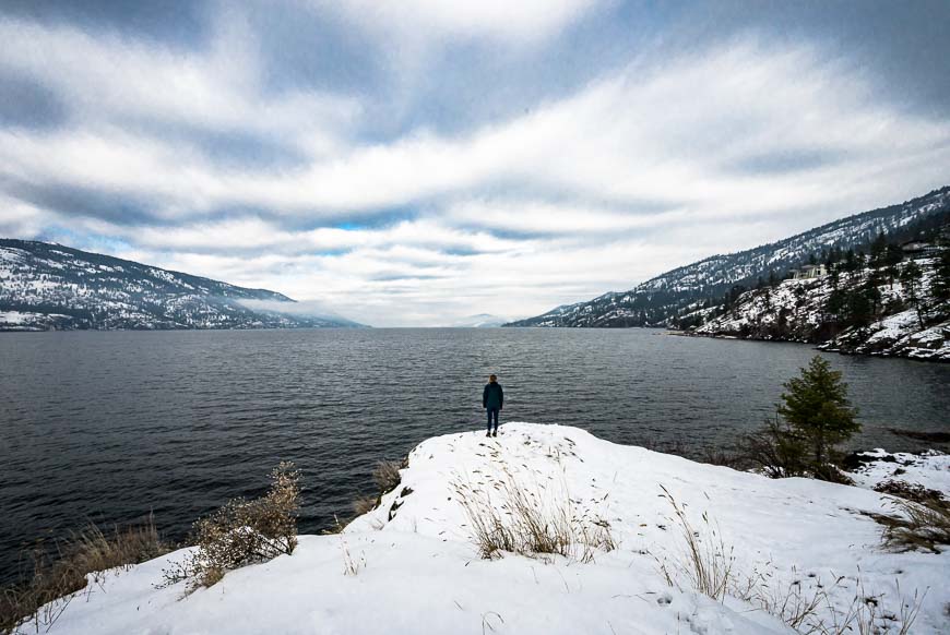 Looks towards Vernon from one of the Kelowna winter hikes 