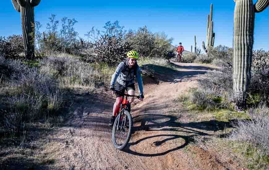 John having a blast mountain biking in Scottsdale