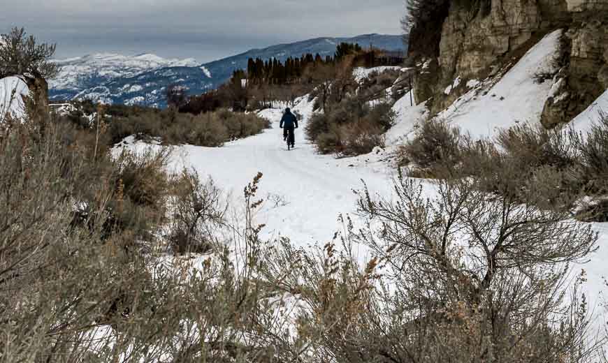 Winter fat tire biking on the Kettle Valley Railway