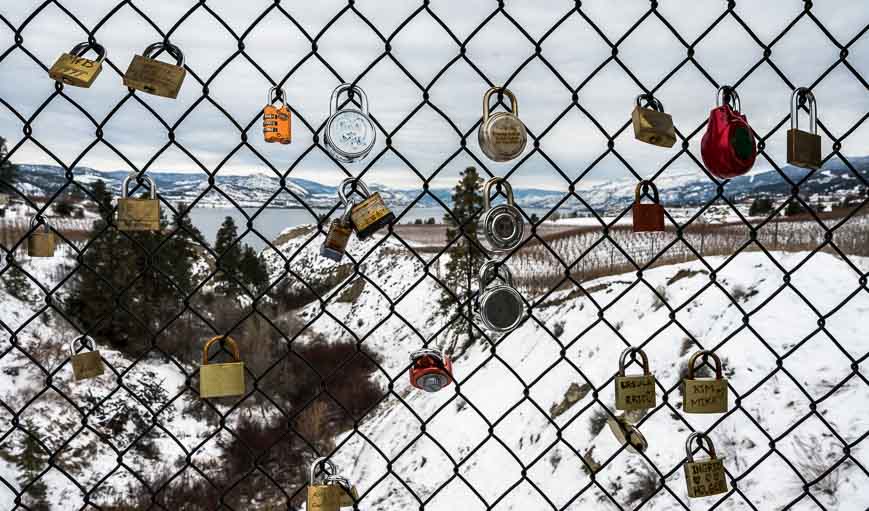 Penticton's love locks on the Kettle Valley Railway