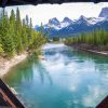 View of the Bow River from the Canmore Engine Bridge