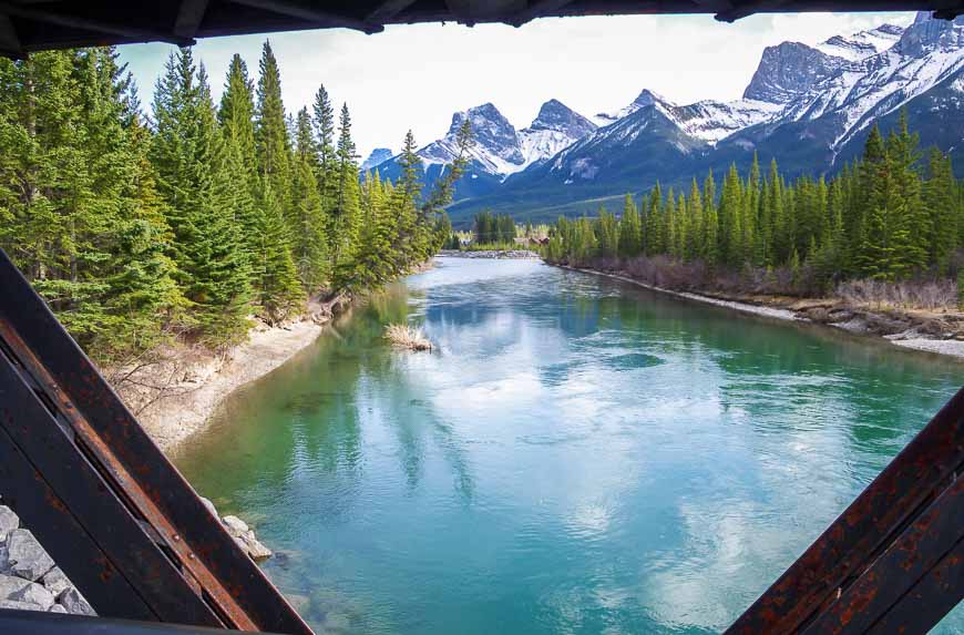 View of the Bow River from the Canmore Engine Bridge