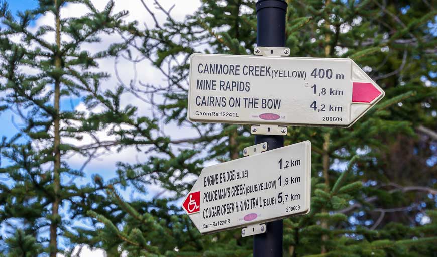 Good signage along the trails in Canmore