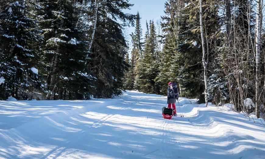 Snowshoeing in 2 km to the Ojibway Cabin - and the start of a fantastic Quetico girls getaway