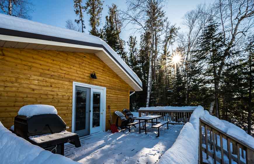 The back deck of the Ojibway Cabin