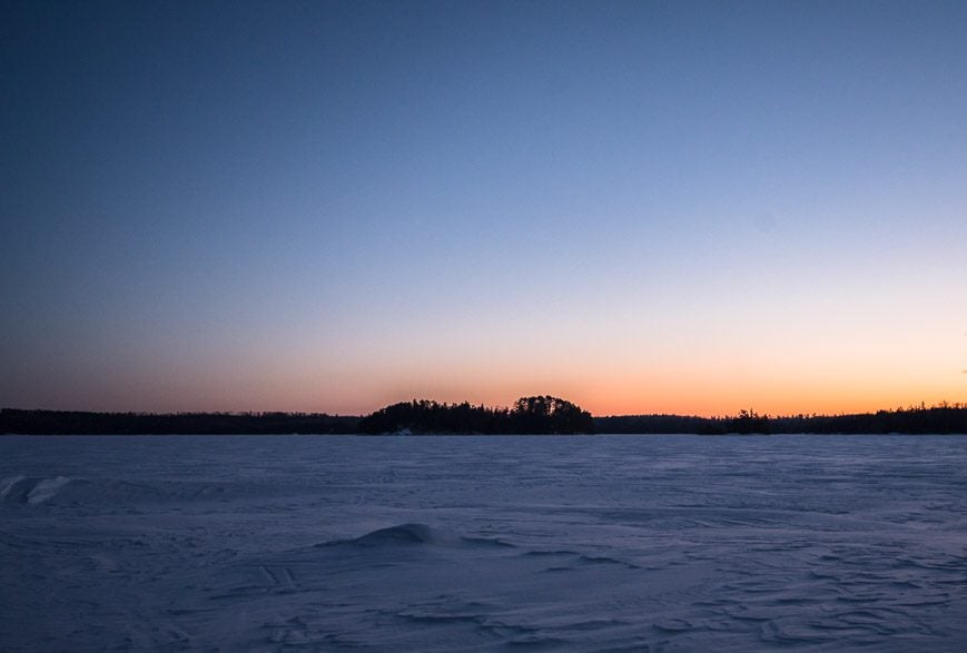 Catching the sunrise over French Lake