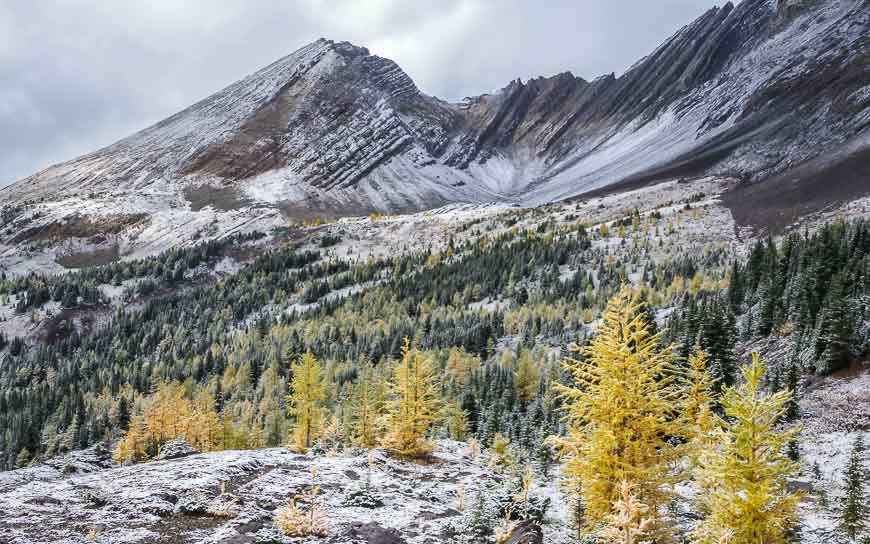 Arethusa Cirque hike in mid-September after an early snowfall