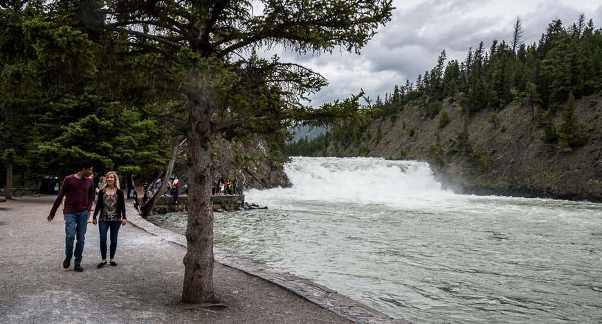 Visit Bow Falls before you cycle back to Canmore
