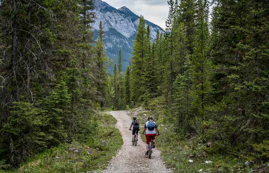 Beautiful Rocky Mountain backdrop for the bike ride