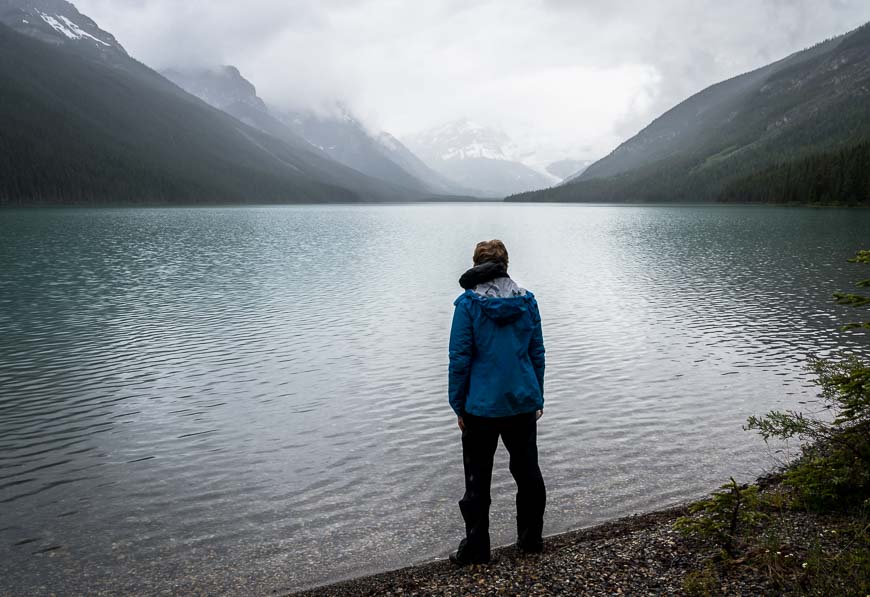 I feel like I have the whole of Glacier Lake in Banff National Park to myself