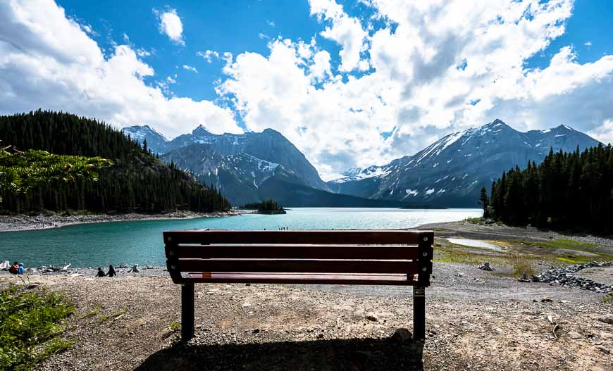 The view of Upper Kananaskis Lake at the start and end of the hike