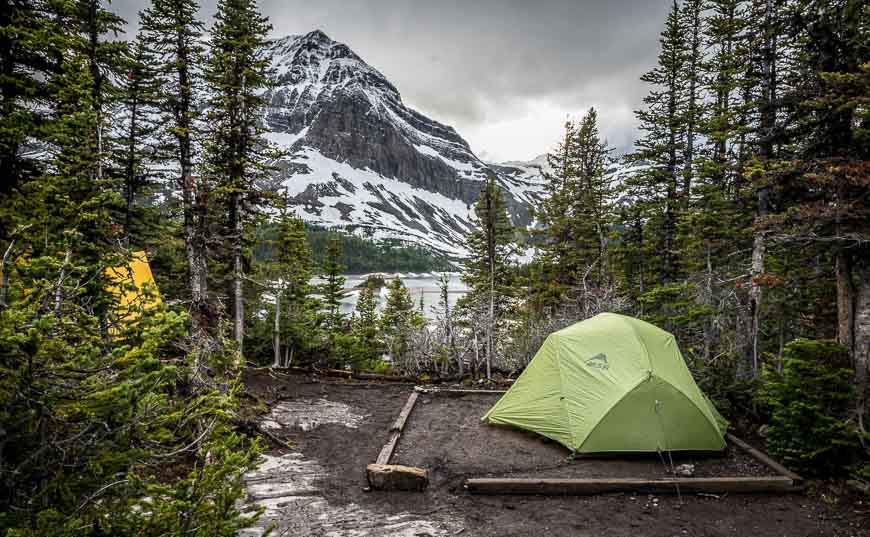 The only campsite at Three Isle Lake I saw with a view