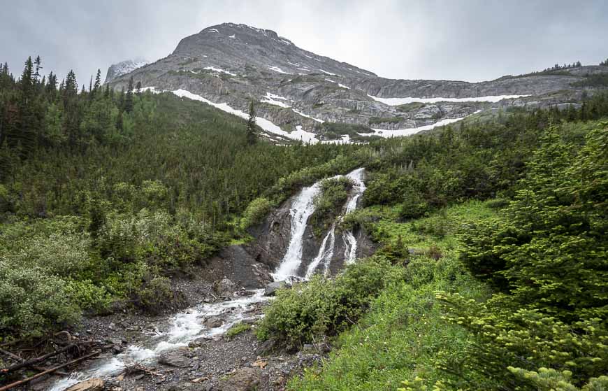 Pass these waterfalls on the way towards the headwall