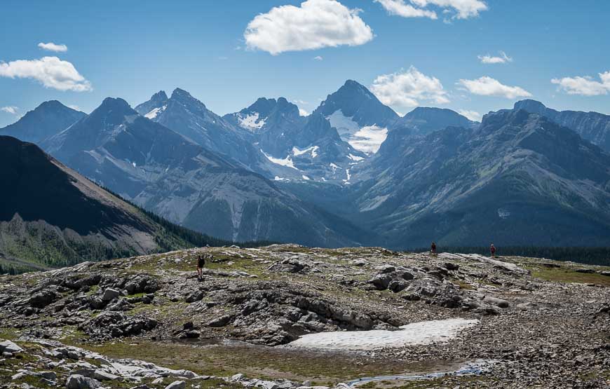 Beautiful backdrop for the return hike to the first lake